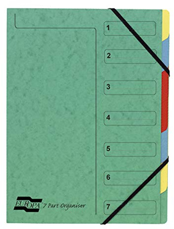 Exacompta Europa Multipart File, A4, 500 Micron, 7 Part - Green