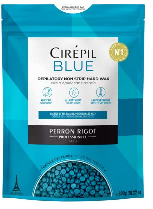 Cirepil - Blue - 800g / 28.22 oz Hard Wax Beads Bag - Face & Body Wax, Unscented & No Strip Needed - Perfect for Sensitive Skin & Brazilian Waxing - Fluid Gel Texture, Easy Hair-Removal