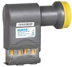 HUMAX Digital Quattro-LNB 106s Gold, Satelliten universal LNB für Multischalter, LTE-Filter, Wetterschutzgehäuse und vergoldete F-Buchsen, digitales Fernsehen in HD, Full HD, 4K UHD, schwarz/gelb
