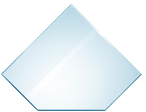 raik Glasplatte Bodenplatte 110 x 110 cm Kamin Funkenschutzplatte Funkenschutz flach mit Facette Diamant hochbelastbar bis 700 kg temperaturbeständig bis 300°C