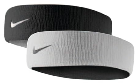 Nike Dri-Fit Home & Away Headband (One Size Fits Most, White/Black)