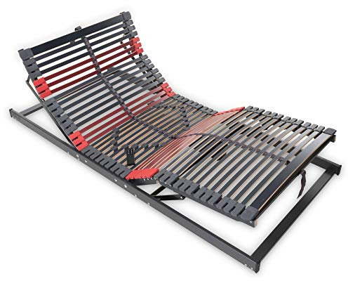 Betten-ABC Max-Premium 7-Zonen Lattenrost, Härtegradverstellung, 44 Leisten, Belastbar bis 200 kg, Für alle Matratzen, Made in Germany, Größe: 90 x 200 cm, Motor, Fertig montiert
