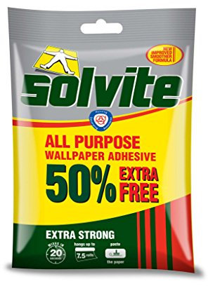 Solvite Extra Strong All Purpose Wallpaper Adhesive 5 Roll + 50% Extra Free (368848) by Solvite
