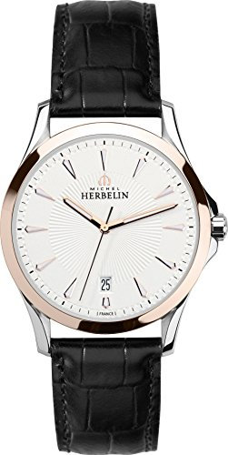 Michel Herbelin Herren-Armbanduhr Lyre Analog Quarz Leder 12213/TR12