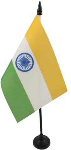 AZ FLAG Bordsflagga Indien 15x10 cm Indisk 100D Polyester Plastfot