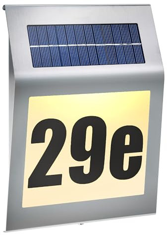 Solar Hausnnummer Style 5500K kaltweiß Solarleuchte Hausnummernleuchte LED esotec 102031