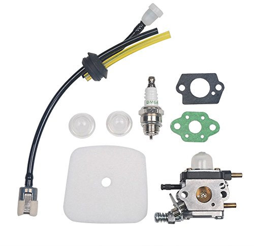 Carkio Carburettor C1U-K54A Air Filter Fuel Spark Plug Kit for 2-Cycle Mantis 7222 7222E 7222M 7225 7230 7234 7240 7920 7924 Tiller/Cultivator