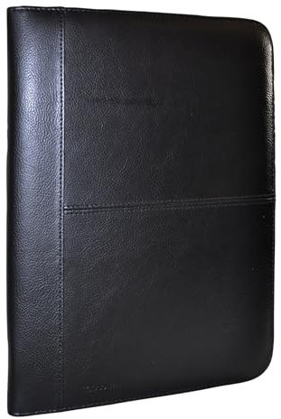 Monolith 2000002870 - Schreibmappe Din A4, Lederoptik, schwarz, Dokumentenfächer, mit Reißverschluss, 1 Stück