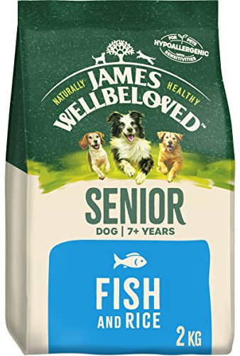 James Wellbeloved Senior Fish & Rice 2 kg Bag, Hypoallergenic Dry Dog Food