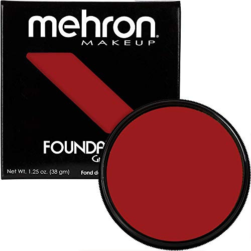 Mehron Makeup Foundation Greasepaint | Scen-, ansikts- och kroppsfärg | Röd (38 g)