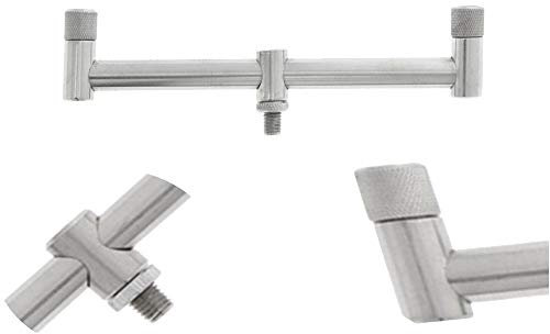NGT Buzz Bars 2 Rod Fixed 20CM Thick Short Stainless Steel Carp Fishing Buzzer Bar
