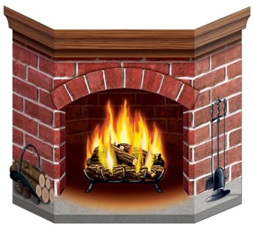 Brick Fireplace Stand-Up Party Accessory (1 count) (1/Pkg)