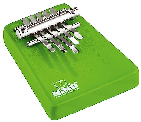 Kalimba liten med 5 toner/tungor i grönt – gis' c'' f' f' c'''