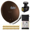 PremiumX Satelliten-Komplettanlage Fuba DAA 850 B Satellitenschüssel Alu Braun 5/8 Multischalter Quattro LNB 24x F-Stecker, 1 SAT 8 Teilnehmer