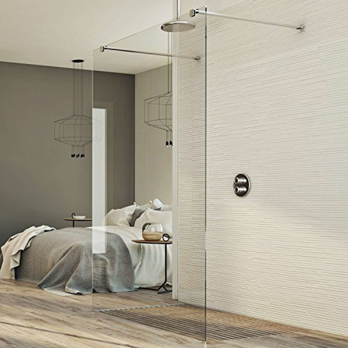Parete doccia 140 CM in vetro trasparente 8mm mod. Walk in Free H198