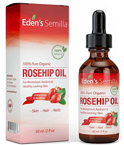 100% Pure Rosehip Oil - 60ml - Certified ORGANIC - Natural/Cold pressed & Unrefined - NON Greasy HIGH absorbency