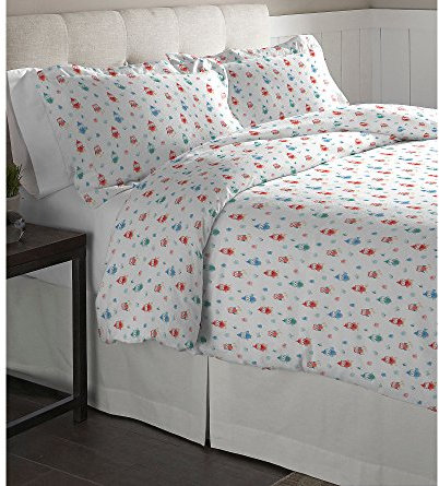 Pointehaven Flannel Oversized Duvet Set, Full/Queen, Owl