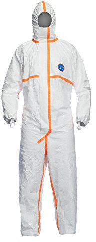 DuPont TYVEK-800J_XL| Chemikalienschutzkleidung mit Kapuze, Kategorie III, Typ 3-B, 4-B, 5-B und 6-B | Weiß | Robust und Leicht |Größe XL