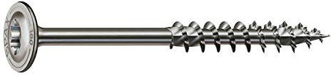 Spax 257000601005 - Tornillo de madera, 6,0 x 100 mm, 100 piezas, la oblea de cabeza, t-star plus, 4cut, rosca parcial,