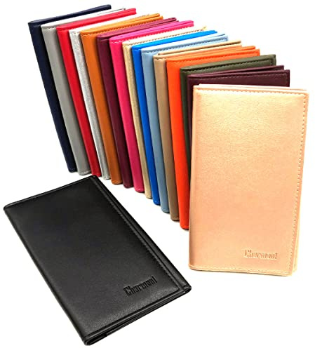Charmoni - Porte Papiers Voiture - Forme 3 Volets - Pochette Permis De Conduire la Carte Grise Assurance Carte d'identité - Cuir - 14,5x9cm (LS Rouge)