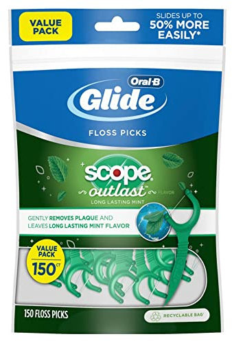 Oral-B Glide Lot de 150 médiators pour fil dentaire Scope Outlast Menthe
