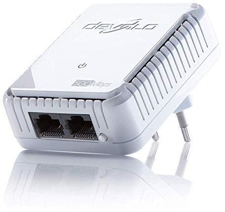devolo dLAN 500 duo Powerline (Internet über die Steckdose, 2x LAN Ports, 1x Powerlan Adapter, PLC Netzwerkadapter) weiß
