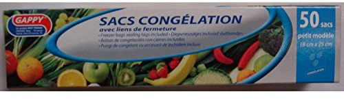 DART FRANCE 50 Sacs Congélation - Lot de 3 - Jetable - Lien torsadé - Transparent - Passe au congélateur - Rectangulaire