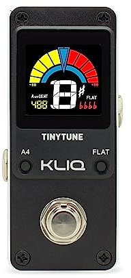 KLIQ TinyTune Tuner Pedal for Guitar and Bass - Mini - Chromatic - with Pitch Calibration and Flat Tuning (Power Supply Required)