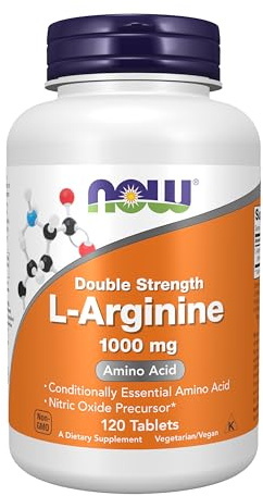 NOW Foods Supplements, L-Arginine 1,000 mg, Nitric Oxide Precursor*, Amino Acid, 120 Tablets