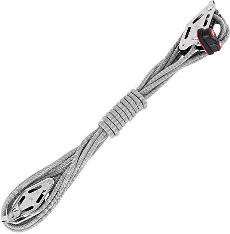 Polea de polea Sprenger de 6 mm, bloque de rodamiento deslizante, abrazadera para escoba, 5 metros, plástico resistente a los rayos UV y acero inoxidable, con bolsa de almacenamiento resellable