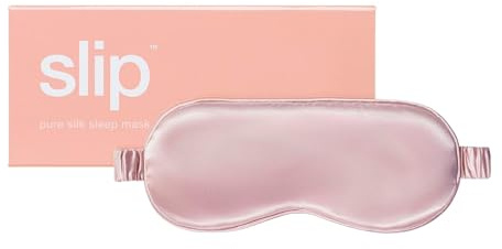 SLIP Schlafmaske aus 22 Momme Maulbeer Seide - verdunkelnde Augenmaske aus Seide, Einheitsgröße mit Gummiband, sanft zur Haut, Rosa