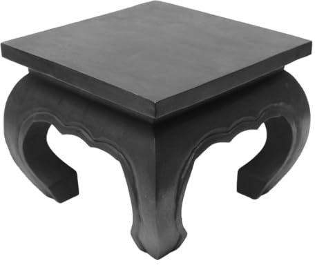 Oriental Galerie Beistelltisch Opiumtisch Hocker Holzhocker Nachttisch 35x35cm Landhaus Akazien Holz Massiv Schwarz