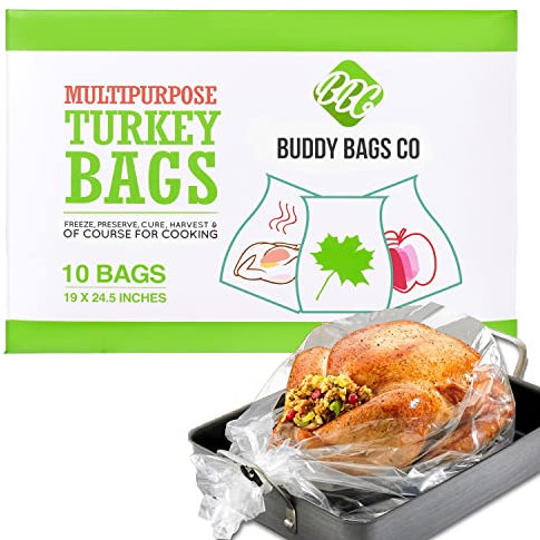 Buddy Bags Co Multipurpose Turkey Oven Bags - Made in USA - 19 x 24.5 - 10 Pack