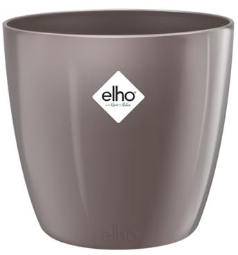 Elho Brussels Diamond Round 20 - Macetero por Interior - Ø 20.0 x H 18.6 cm - Gris/Oyster Pearl