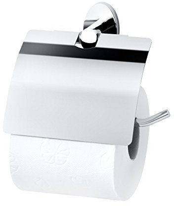Fackelmann Toilettenpapierhalter Taris, verchromter Klopapierhalter (Farbe: Silber), Menge: 1 Stück