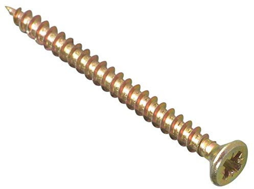 ForgeFix Multi-Purpose Single Thread Screws | 4.5 x 50mm | Zinc Yellow Passivated | Box 200