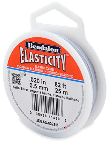 Beadalon Stretch Pärlband, Satin Silver