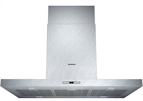 Siemens LF98BB542 - Cappa isola, 90 cm, a scelta per aria o ricircolo, filtro antigrasso in metallo, lavabile in lavastoviglie/acciaio inox