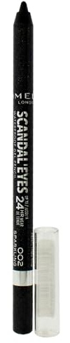 Rimmel Scandaleyes Waterproof Kohl Kajal Liner, Sparkling Black, 0.04 Fluid Ounce