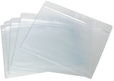CKB Ltd Fundas para tarjetas de identificación Bolsillo transparente portador A6 Horizontal grande, bolsos de plástico 17.5cm x 11.8cm capacidad para tamaño de la tarjeta 105 x 148mm 10 Piezas