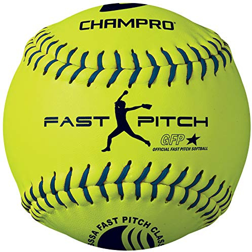 CHAMPRO USSSA 12 Fast Pitch Softballs, Durahide Cover, .47 COR, Pack of 12