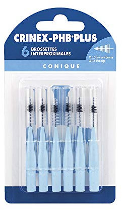 CRINEX - Phb Plus Conique - Brossette Dentaire - Fibres en Tynex - Bleu - 6 Brossettes par Unité