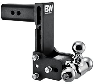 B&W Trailer Hitches Tow & Stow Adjustable Trailer Hitch Ball Mount - Fits 2.5 Receiver, Tri-Ball (1-7/8 x 2 x 2-5/16), 7 Drop, 18,000 GTW - TS20049B