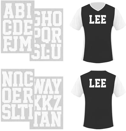 S.E.I 40 Pieces Iron-On Letters: 3 Inch Sport White Iron-On Letters for Clothing, Flock Letters for Jerseys, Uniforms, & T-Shirts (Sport Flock, White)