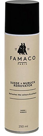 Famaco - Aérosol pour le Daim et le Nubuck - Etanche - Maintient et Raffraîchissant des couleurs - 250ml - NOIR