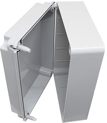 Junction box 300 x 220 x 120mm weatherproof adaptable enclosure IP56 PVC outdoor with hinge screws (1)