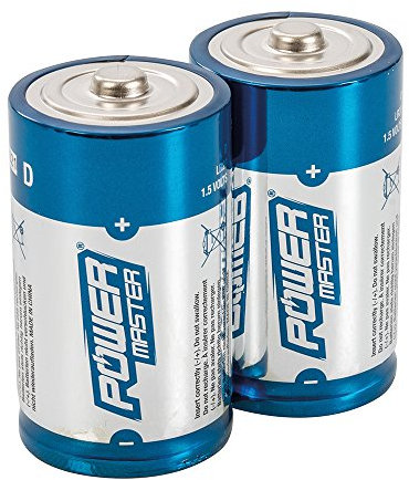 Powermaster 485322 - Pack de 2 pilas súper alcalinas, tipo D/LR20, color azul