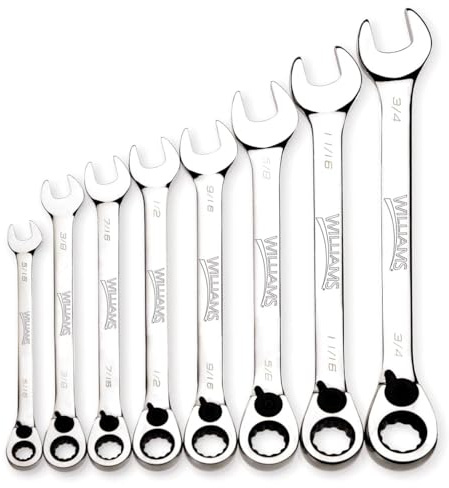 Williams WS-1168RC 8-Piece Reversible Ratcheting Combination Wrench Set