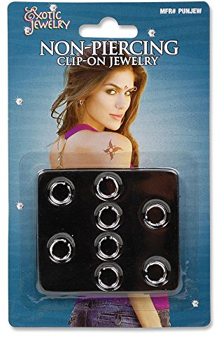 Bristol Novelty BA715 Clip On Body Piercing Jewelry, Unisex-Adult, One Size Halloween Halloween