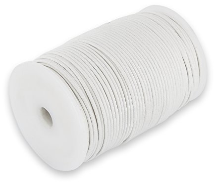 Auroris 100m Rolle Baumwollband rund 1mm Farbe: weiss
